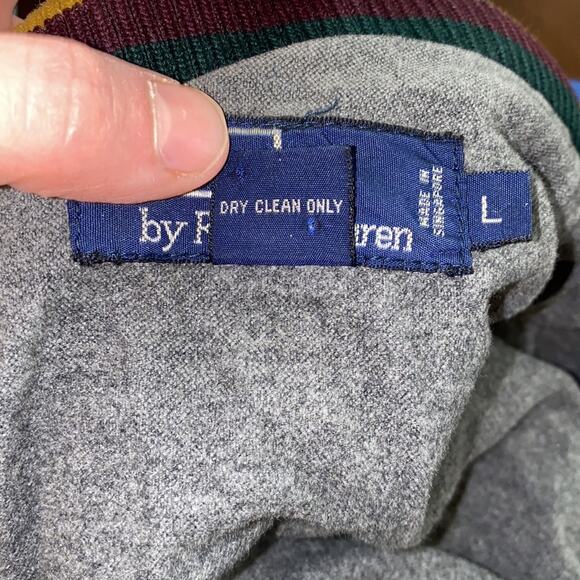 Polo Ralph Lauren Men’s Wool Varsity Bomber Jacket EUC Sz Lg Wool Cotton - Picture 8 of 11